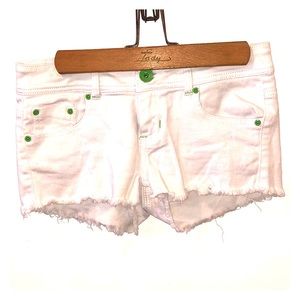Low rise white shorts